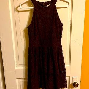 Purple Lace Halter Top Dress